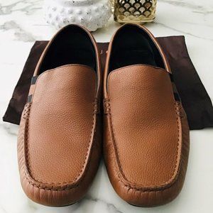 GUCCI Tan Leather Embossed Moccasins 9.5 G (10US)